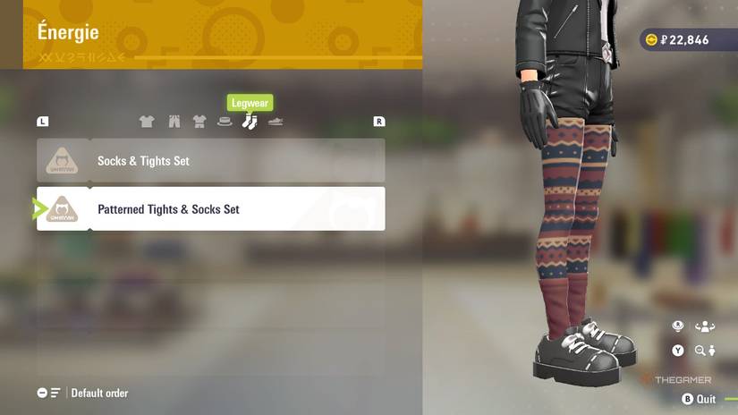 Patterned Tights at Energie in Pokemon Legends: Z-A.