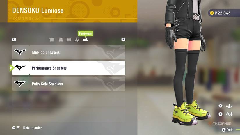 Performance Sneakers  at DENSOKU Lumiose in Pokemon Legends: Z-A.