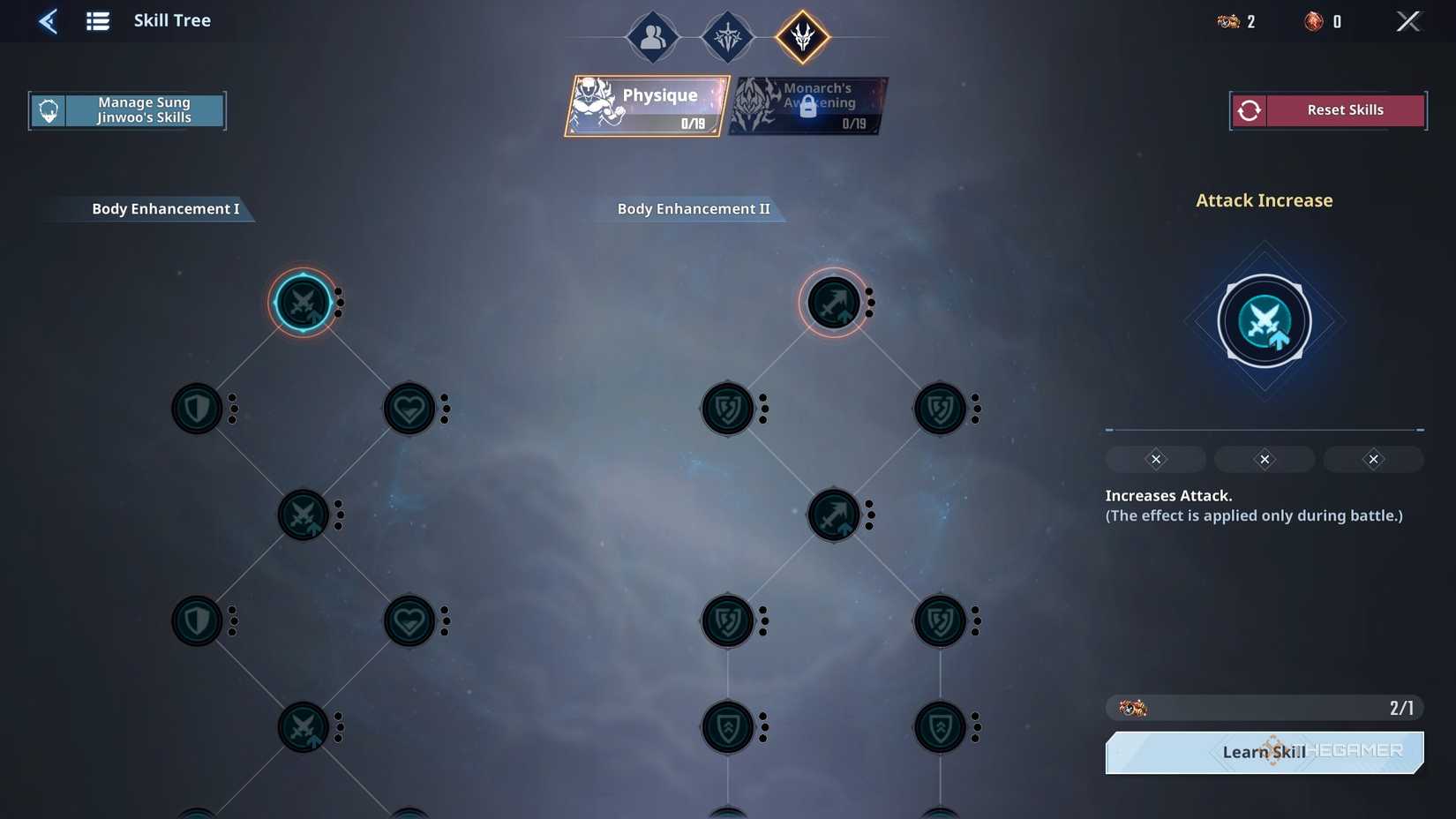 Weapon Skill Tree Upgrades In Solo Leveling: Arise Overdrive