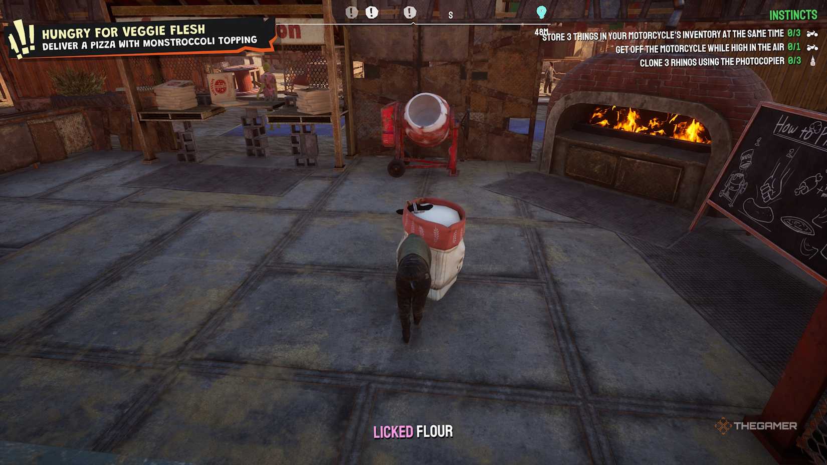 Pilgor using some flour in Goat Simulator 3.
