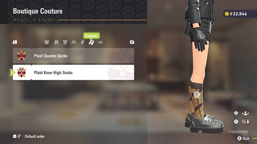 Plaid Knee-High Socks at Boutique Couture in Pokemon Legends: Z-A.