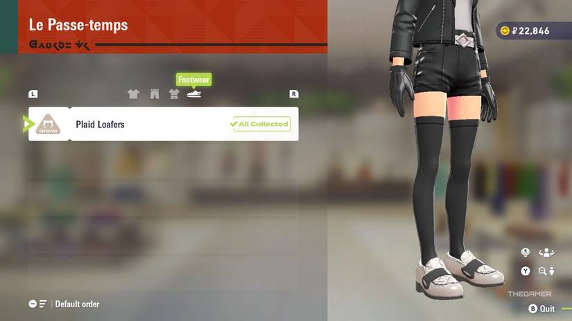 Plaid Loafers at Le Passe Temps in Pokemon Legends Z-A.