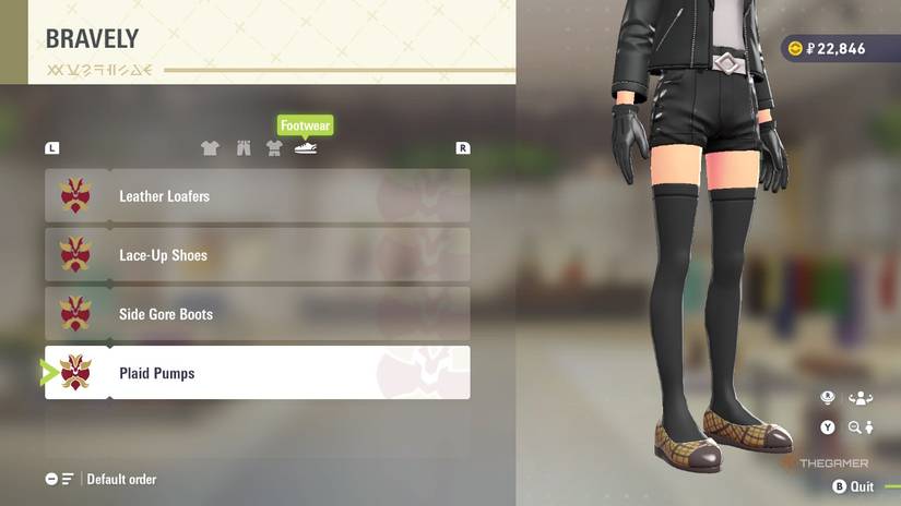 Plaid Pumps at BRAVELY in Pokemon Legends: Z-A.