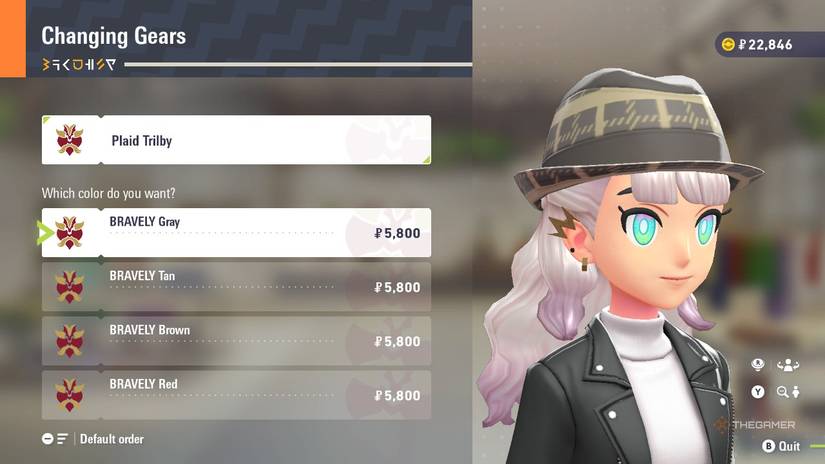 Plaid Trilby at Changing Gears in Pokemon Legends: Z-A.
