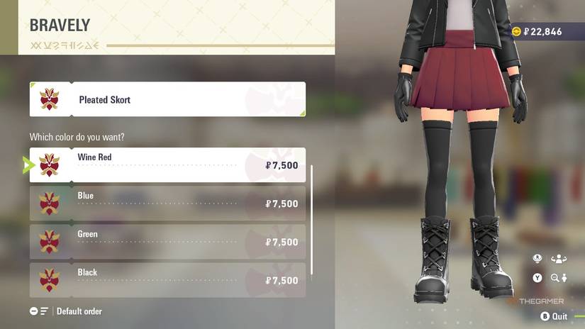 Pleated Skort at BRAVELY in Pokemon Legends: Z-A.