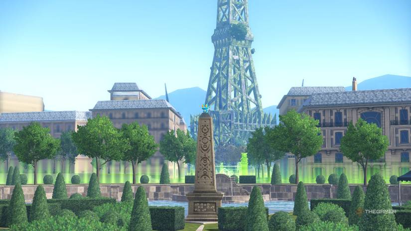 Froakie sitting on a pillar in Pokemon Legends: ZA.