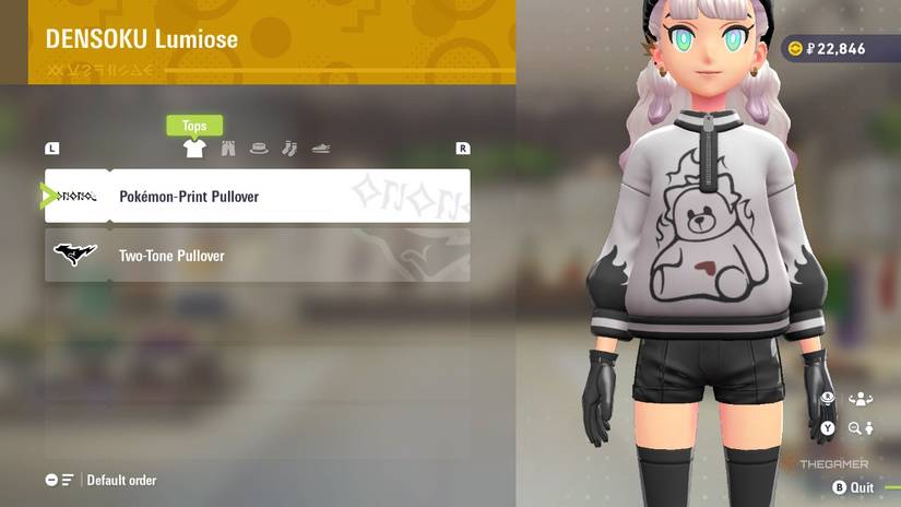 Pokemon Print Pullover  at DENSOKU Lumiose in Pokemon Legends: Z-A.