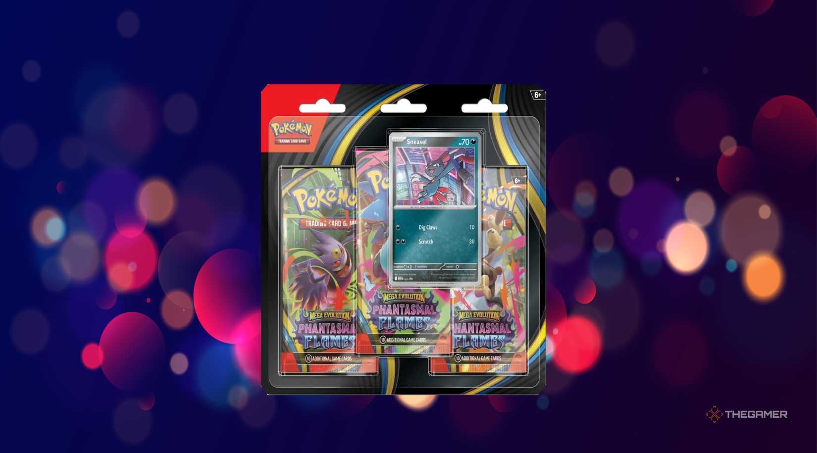 Phantasmal Flames Products: Three pack blister from the Pokemon TCG.