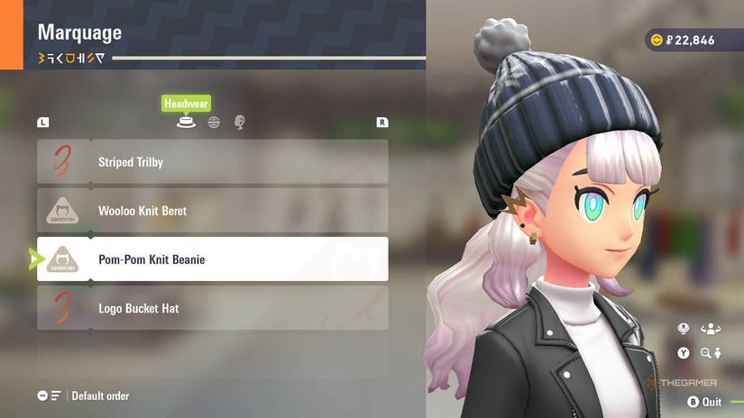 Pom Pom Knit Beanie at Marquage in Pokemon Legends: Z-A.