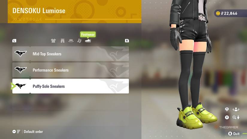 Puffy-Sole Sneakers  at DENSOKU Lumiose in Pokemon Legends: Z-A.