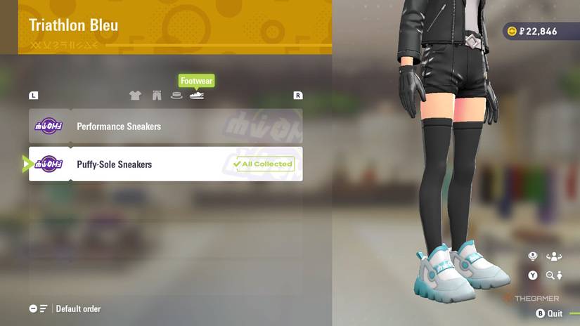 Puffy-Sole Sneakers at Triathalon Bleu in Pokemon Legends: Z-A.