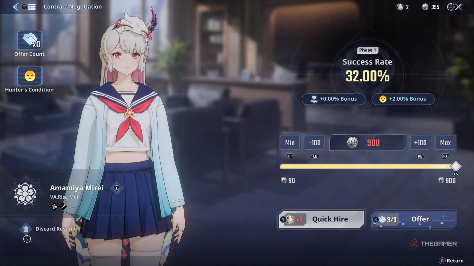 Recruiting Amamiya Mirei in Solo Leveling Arise Overdrive.