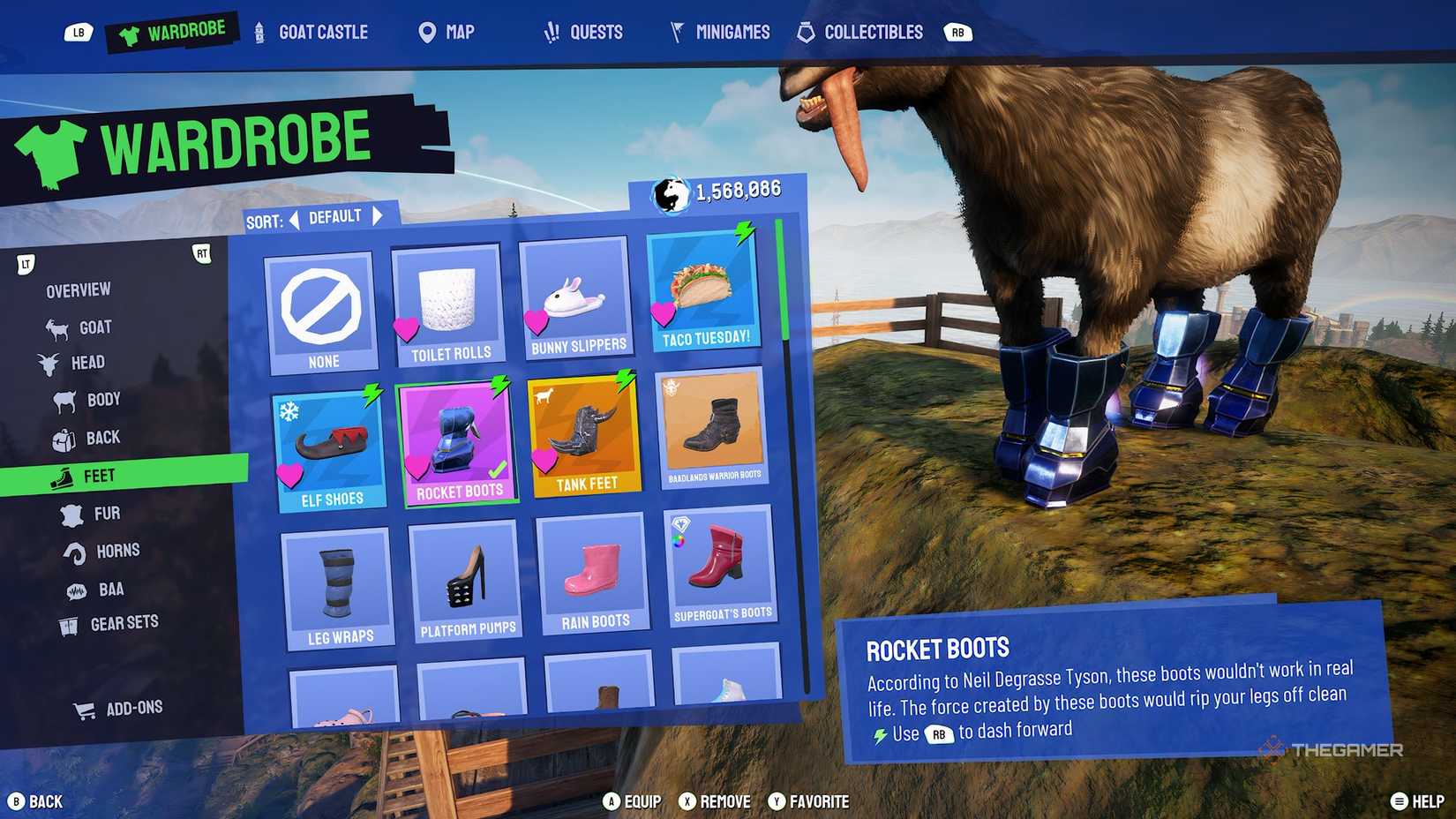 Rocket Boots in Goat Simulator 3.