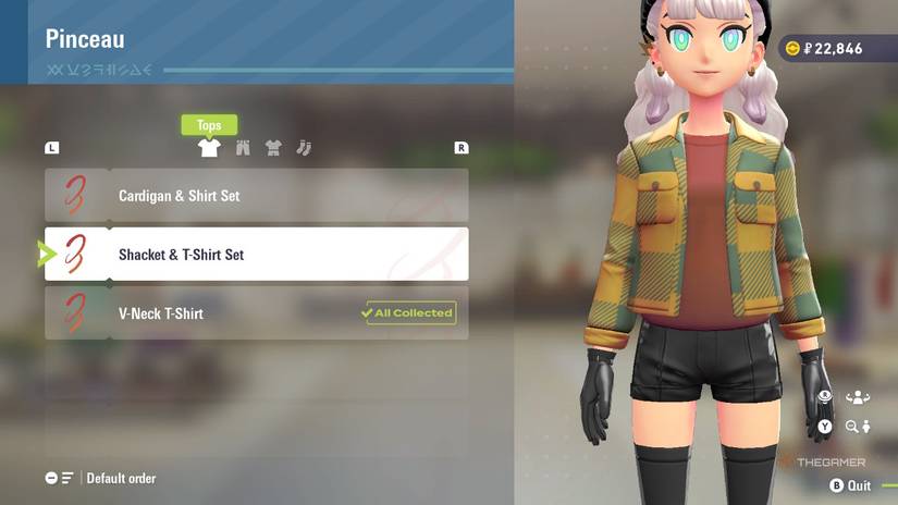 Shacket and T-Shirt Set at Pinceau in Pokemon Legends: Z-A.