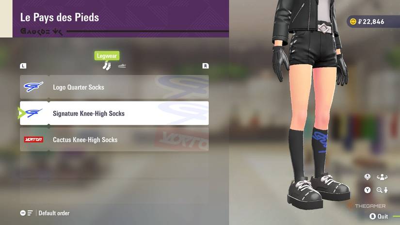 Signature knee-high socks at Le Pays des Pieds in Pokemon Legends: Z-A.
