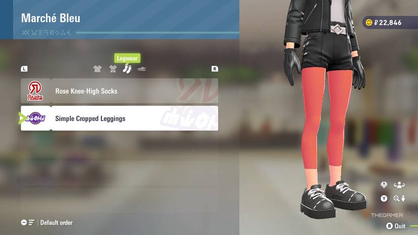 Simple Cropped Leggings at Marche Bleu in Pokemon Legends: Z-A.