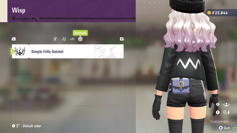 Simple Frilly Satchel at Wisp in Pokemon Legends: Z-A.