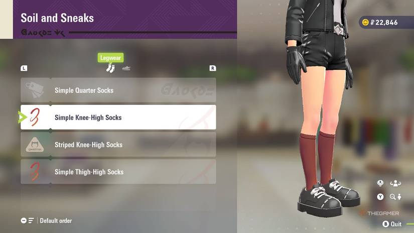 Simple Knee-High Socks at Soil and Sneaks in Pokemon Legends: Z-A.