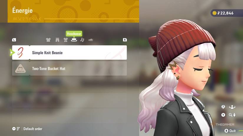 Simple Knit Beanie at Energie in Pokemon Legends: Z-A.