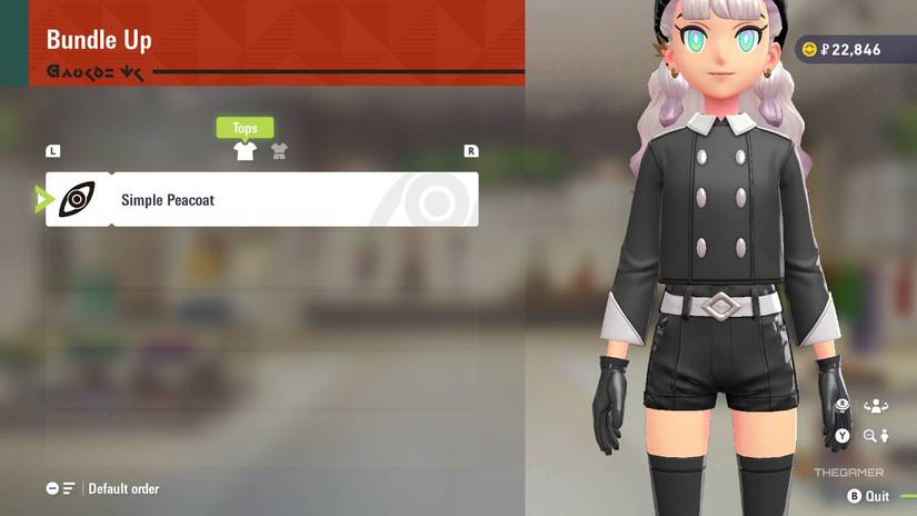 Simple Peacoat at Bundle Up in Pokemon Legends: Z-A.