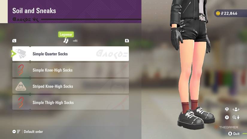 Simple Quarter Socks at Soil and Sneaks in Pokemon Legends: Z-A.