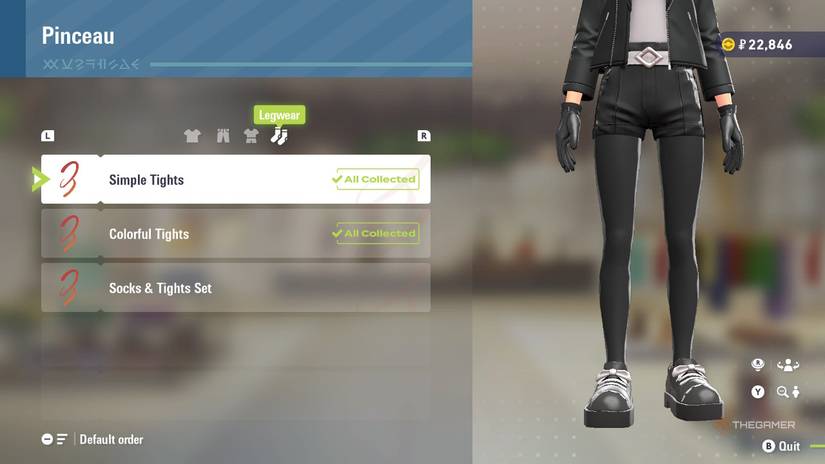Simple Tights at Pinceau in Pokemon Legends: Z-A.