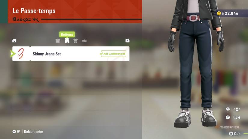 Skinny Jeans at Le Passe Temps in Pokemon Legends Z-A.