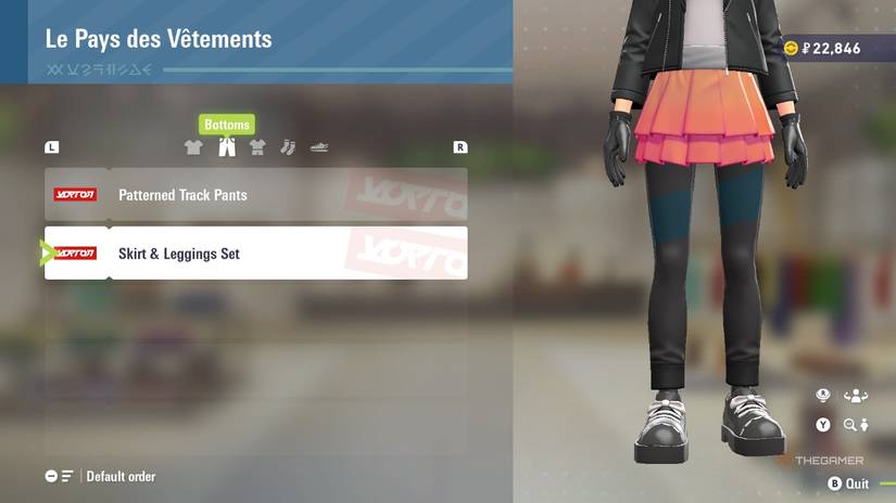 Skirt and Leggings Set at Le Pays des Vetements in Pokemon Legends: Z-A.