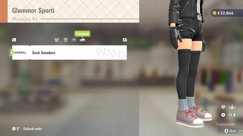Sock Sneakers at Glammor Sporti in Pokemon Legends: Z-A.