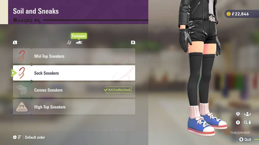 Sock Sneakers at Soil and Sneaks in Pokemon Legends: Z-A.