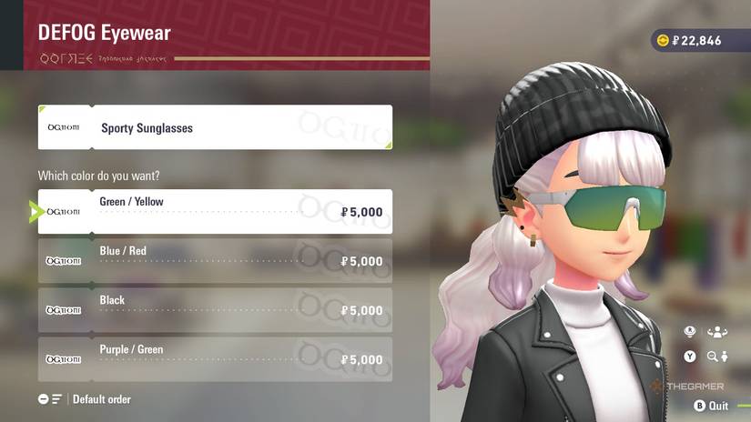 Sporty Sunglasses at DEFOG Eyewear in Pokemon Legends: Z-A.