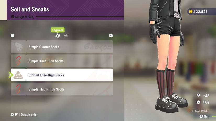 Striped Knee-High Socks at Soil and Sneaks in Pokemon Legends: Z-A.