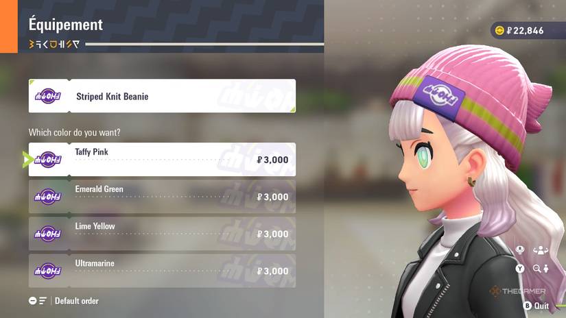 Striped Knit Beanie at Equipement in Pokemon Legends: Z-A.