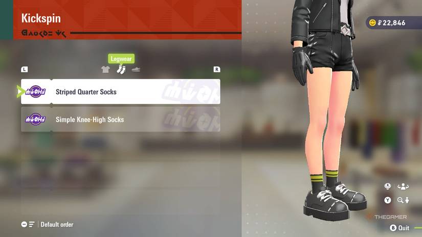 Striped quarter socks at Kickspin in Pokemon Legends: Z-A.