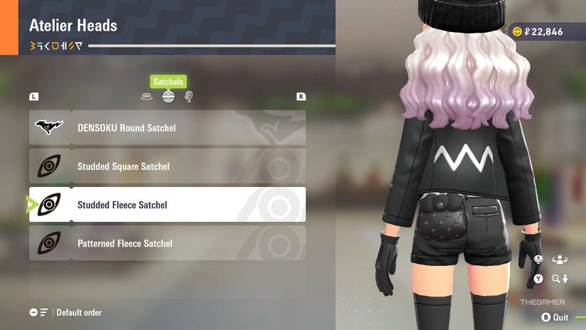 Studded Fleece Satchel at Atelier Heads in Pokemon Legends: Z-A.