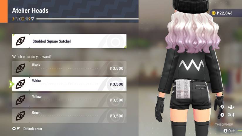 Studded Square Satchel at Atelier Heads in Pokemon Legends: Z-A.