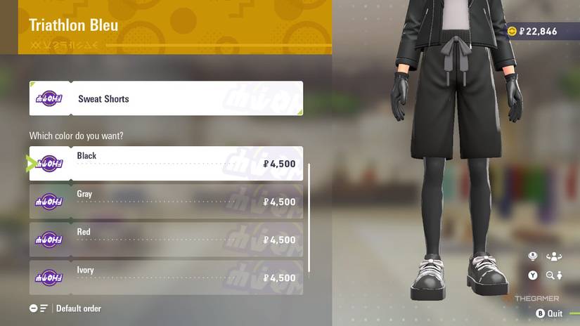 Sweat Shorts at Triathlon Bleu in Pokemon Legends: Z-A.