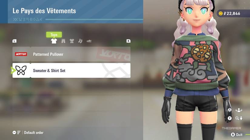Sweater and Shirt Set at Le Pays des Vetements in Pokemon Legends: Z-A.