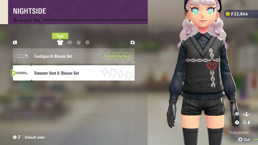 Sweater Vest and Blouse at NIGHTSIDE in Pokemon Legends: Z-A.