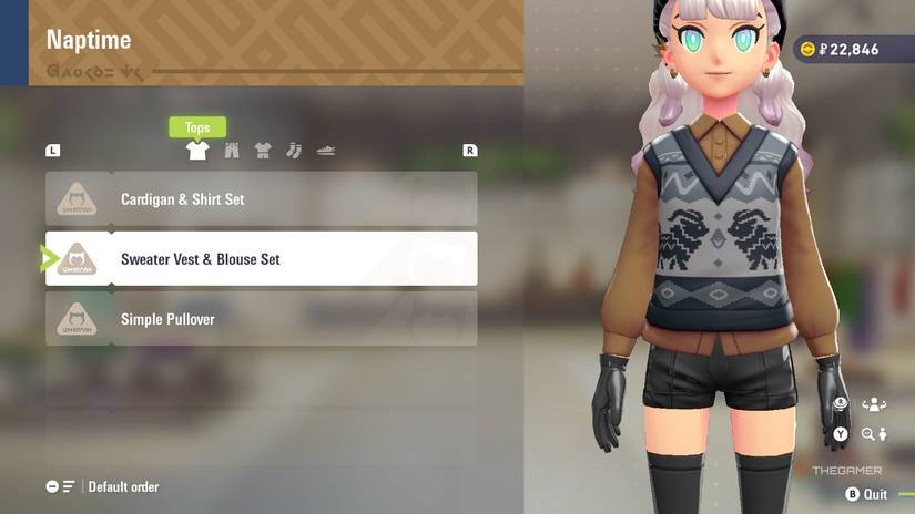 Sweater Vest at Naptime in Pokemon Legends: Z-A.