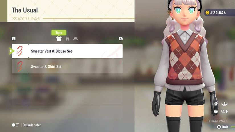 Sweater Vest at The Usual in Pokemon Legends Z-A.