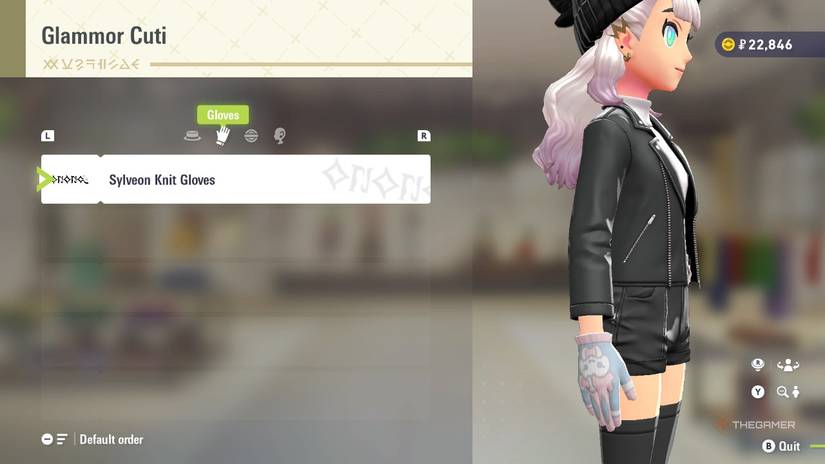 Sylveon Knit Gloves at GLAMMOR Cuti in Pokemon Legends Z-A.