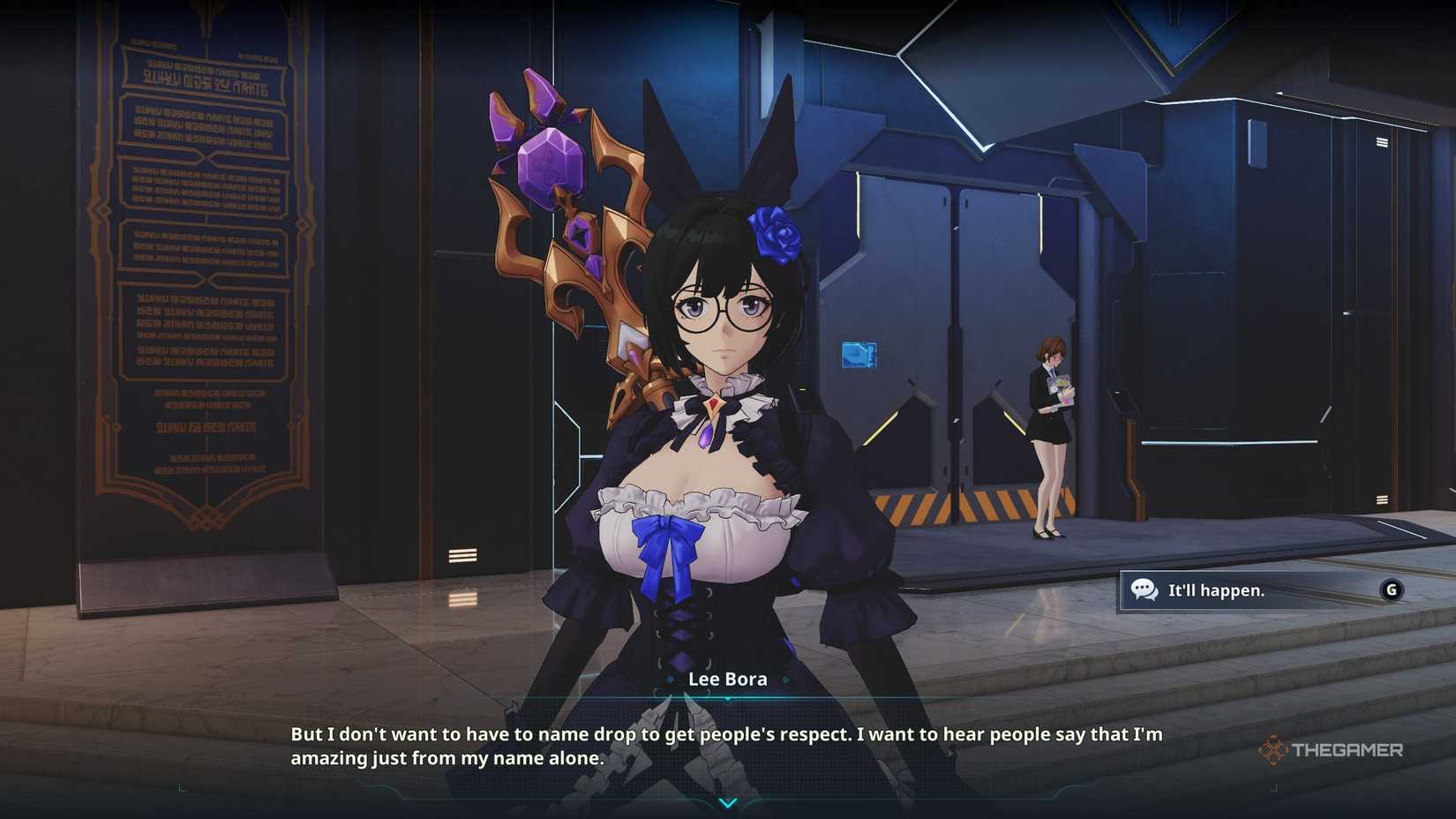 Talking to Lee Bora in Solo Leveling Arise Overdrive.