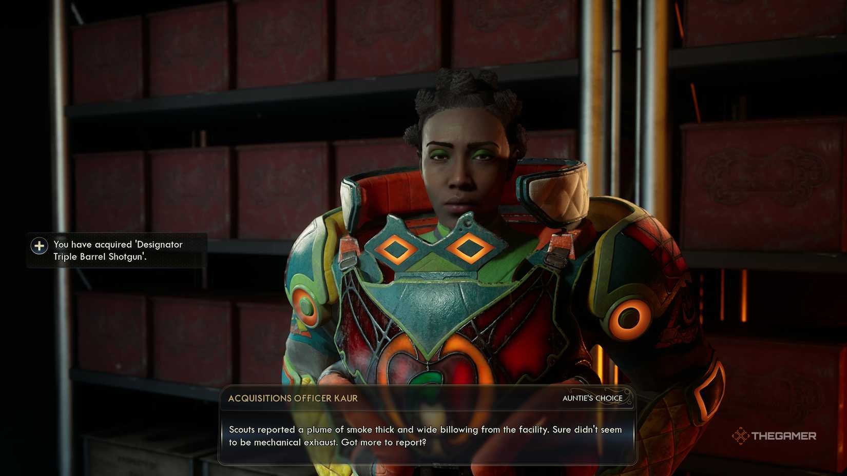 Interview with Officer Kaur in The Outer Worlds 2.