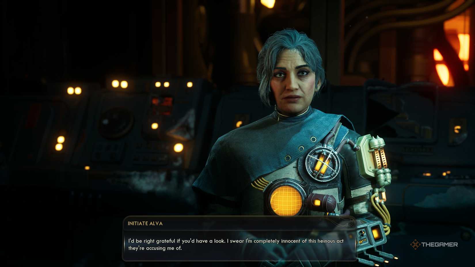 Talking to Initiate Alva in The Outer Worlds 2.