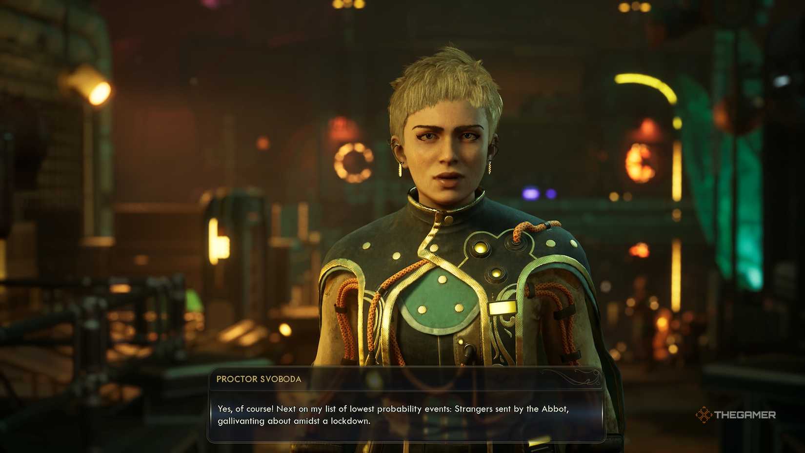 Talking to Proctor Svoboda in The Outer Worlds 2.