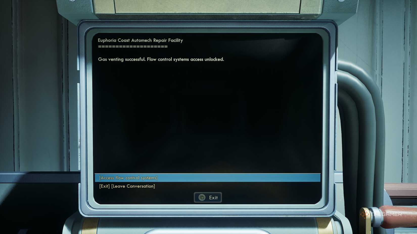 A terminal with the ability to access the flow control systems in The Outer Worlds 2.