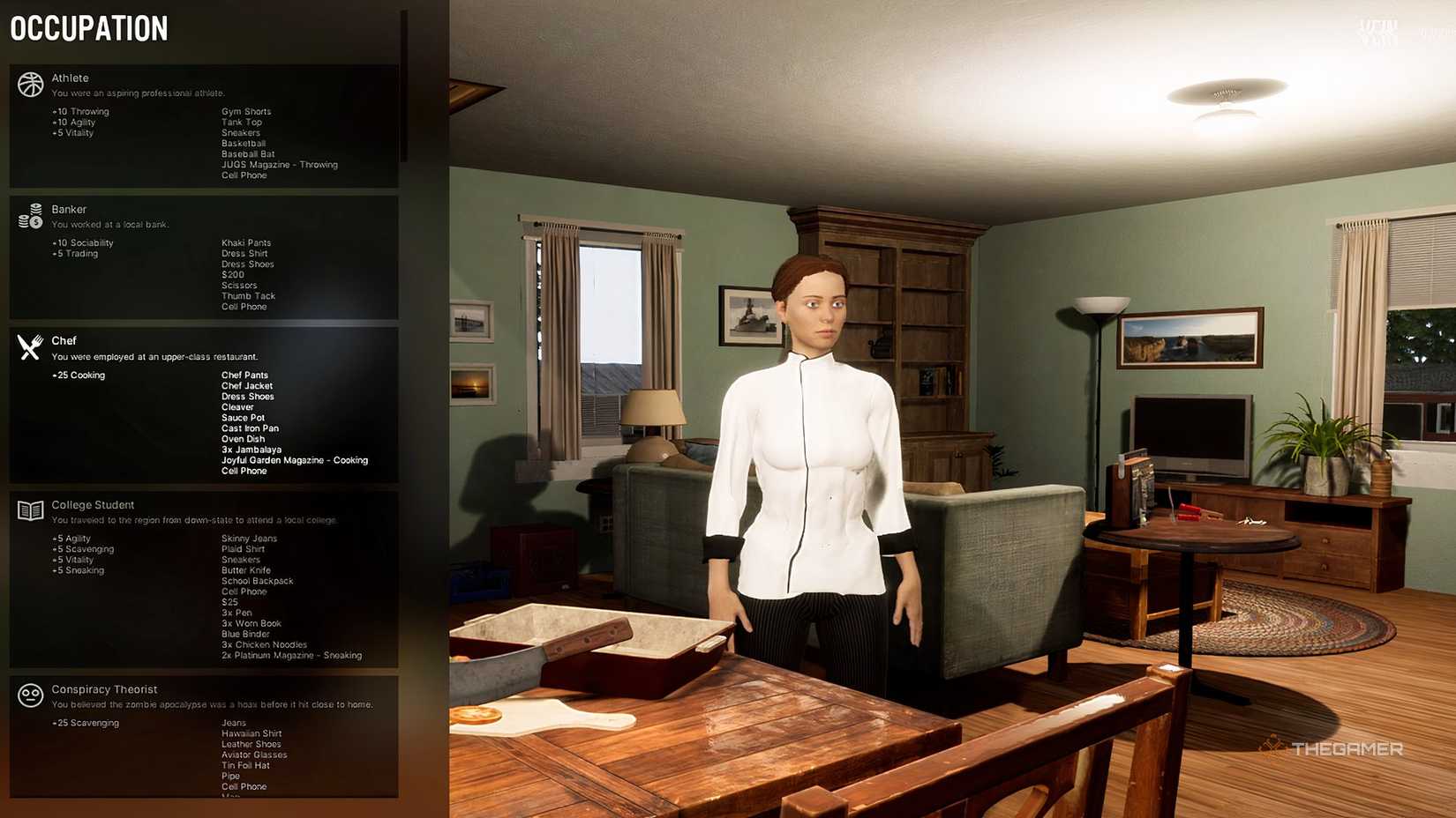 شغل سرآشپز در صفحه انتخاب شخصیت Vein.