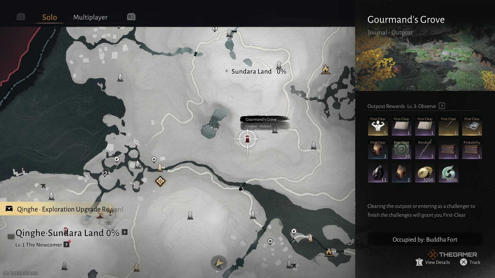 The Gourmand's Grove base in Where Winds Meet shows a Dragon Key among its rewards.