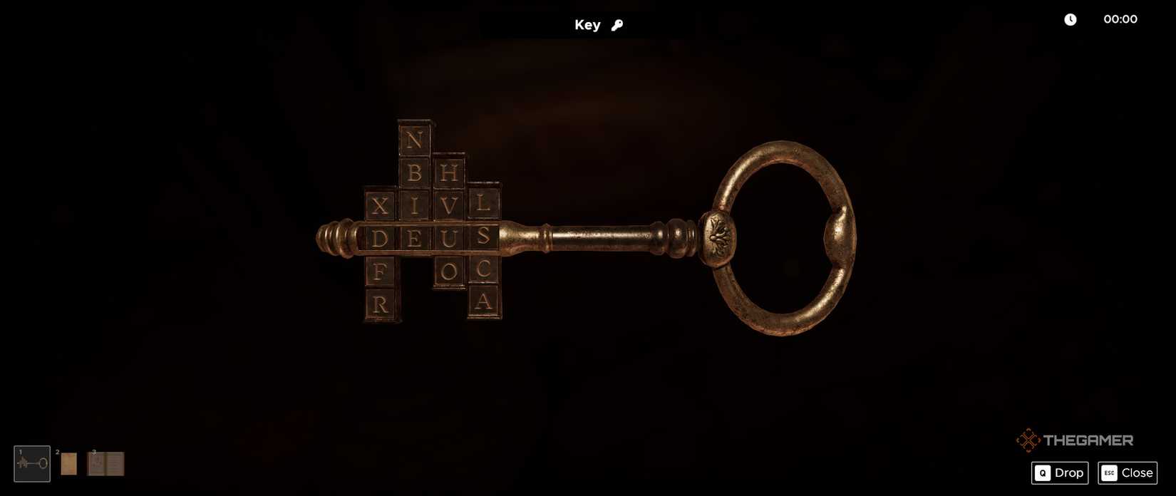 The key password puzzle key in Dracula's Feast in Escape Simulator 2.
